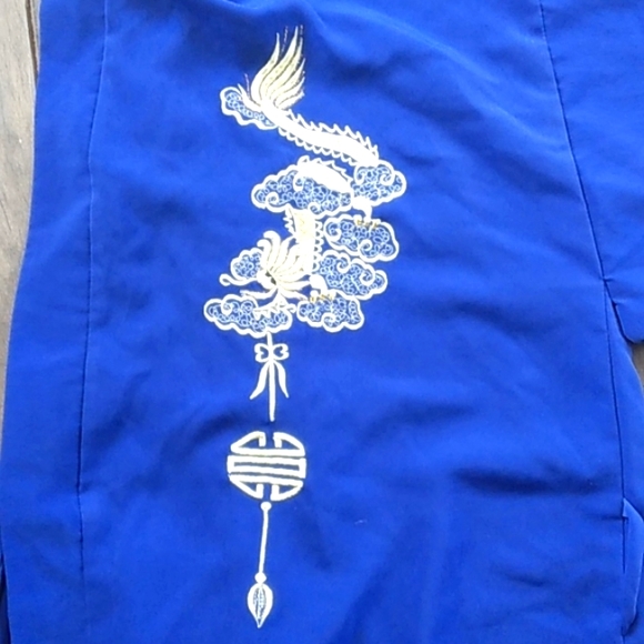 JAPANESE EMBROIDERED HEAVY DRAGON ROBE WOMANS XL - Picture 6 of 10
